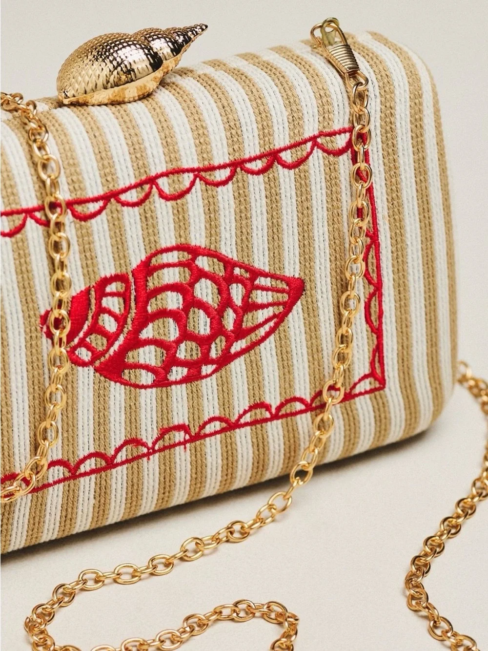 Anthropologie Shiraleah Shell Icon Clutch and Crossbody. Brand new!